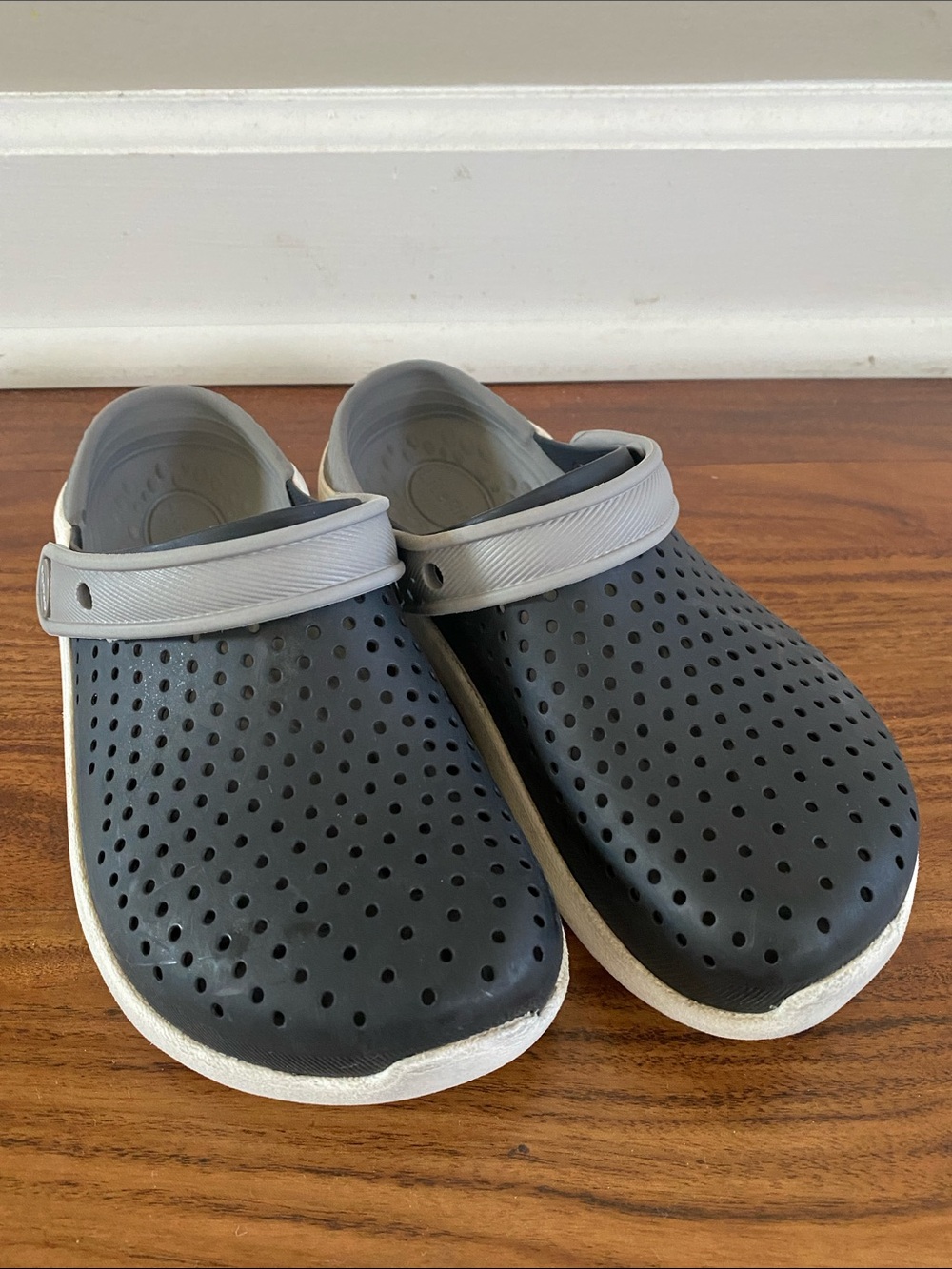 Kids Gray Ventilated Clog with Light Gray Strap